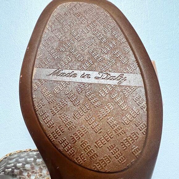 TOSCANELLA Women's Tan Made In Italy Gaucho Raffia Heeled Sandals  Sz 9 - Picture 7 of 11